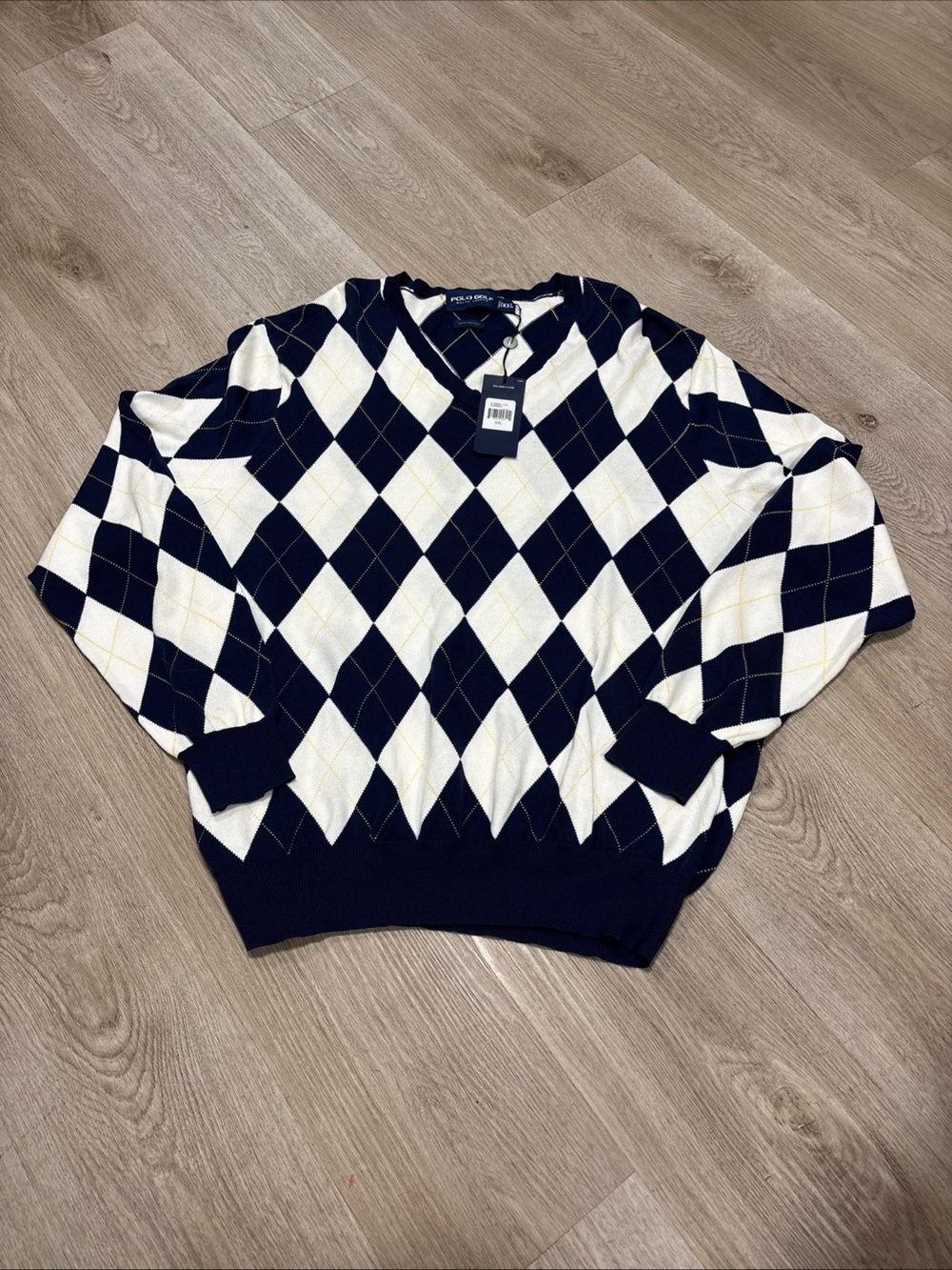 Vintage Polo Ralph Lauren Mens Golf Argyle Sweater In XXL